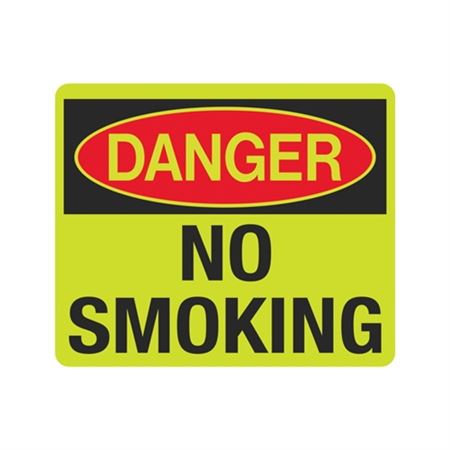 Luminescent Danger No Smoking 10"x12" Sign